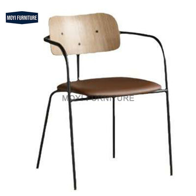 Good price Home Furniture Iron Leg Bend Wood Cafe Side Chair Perfect for Restaurant Hotel Dining Plywood Chair Wabi Sabi Design Style online
