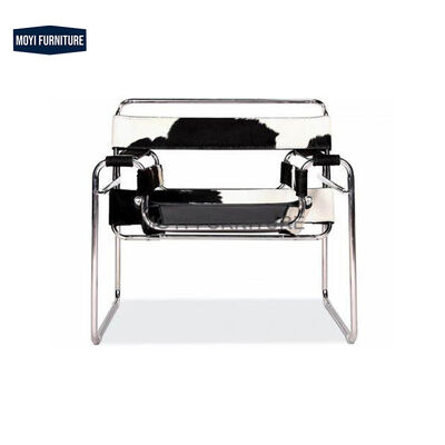 Good price Modern Bauhaus Armchairs Featuring Heavy-Duty Seamless Tubular Steel Frame Leather Suspended Seats Stylish Living Seating online