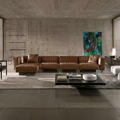 Good price 2025 Luxurious Italian Synthetic Leather Combination Sofa, Corner Modular Living Room Home Sofa online