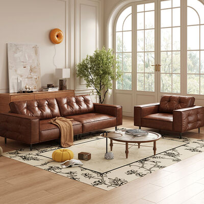 Good price Light Luxury Mid-Century Modular Sectional Sofa for Small Apartment Modern Minimalist Living Room Sofa Set online