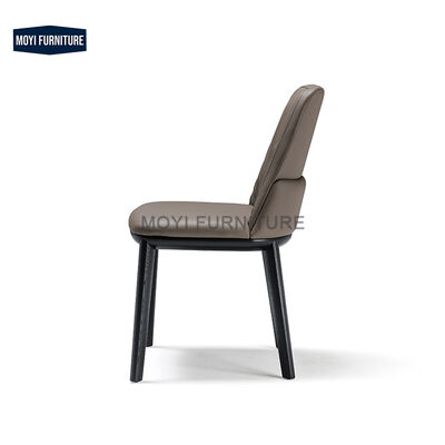 Good price Modern Hotel Wooden Restaurant Chairs Luxury Solid Wood Upholstered Leather Dining Chair for Banquet Dining Room Furniture online