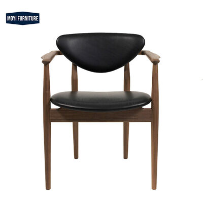 Good price Danish Designer Dining Chair Dining Room Furniture Solid Wood Leather Sofa Side Chair Creative Dining  Chair online