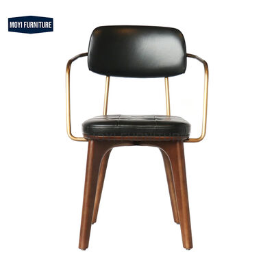 Good price New Design Industrial Style Dining Chair with Comfortable Cushion and Wooden Legs Restaurant Dining Room Chair online