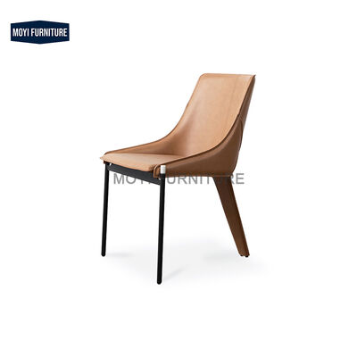 Good price Refined Top-Stitching  Leather Upholstered Comfortable Padded Dining Room Dining Chairs With Unique 3-Leg Structures online