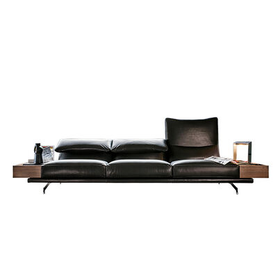 Good price Italian Minimalist Large Apartment Living Room Luxury Sofa Genuine Light Luxury Cowhide Leather Curved Special-shaped Corner online