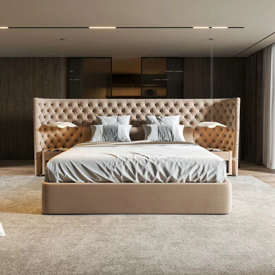 Good price Customize Italian Luxury Bedroom Furniture Set Premium Villa Latest Design Double Bed Upholstered Bed King Size Bedroom Sets online