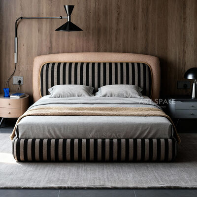 Good price Italian New Design High-end King Size Soft Comfortable Modern Fabric Upholstered Plush Back Luxury Bedroom Bed online