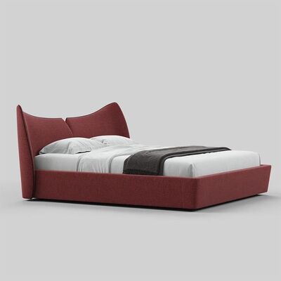 Good price Modern Luxury Velvet Upholstered Bed with Warm Orange Headboard Stylish Bed for Bedroom Hotel Resort online