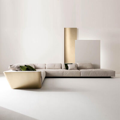 Good price Italian Light Luxury Leather Sofa Living Room Three-person Stainless Steel Sofa Imported Frosted Leather Furniture online