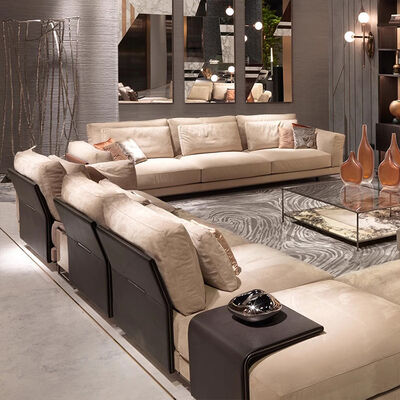 Good price Latest Designs High End Modern Style Sectional Couches Velvet L Shape 7 Seater Sofa Set Luxury Furniture Couch Living Room Sofa online