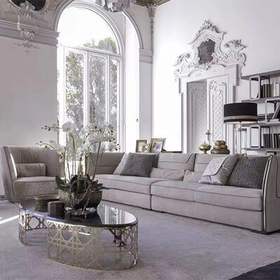 Good price High End Leather Light Luxury Italian Home Furniture Sofa Set Furniture Living Room Modern Genuine Leather Sectional Sofa online