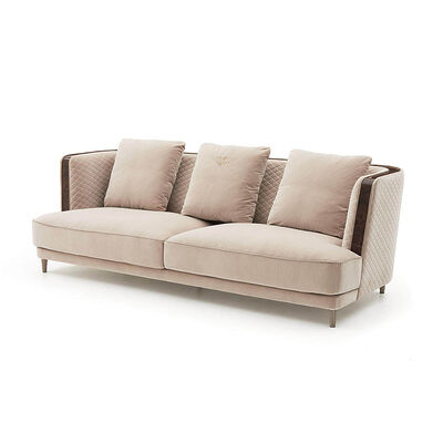 Good price Italian Luxury Sofa Set Living Room Furniture Sectional Wood Armrest Three Seater Couches Luxury Living Room Sofa online