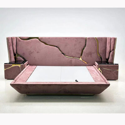 Good price Modern Luxury Stainless Steel Home Furniture Queen Bed with Unique Design for Villa Master Bedroom online