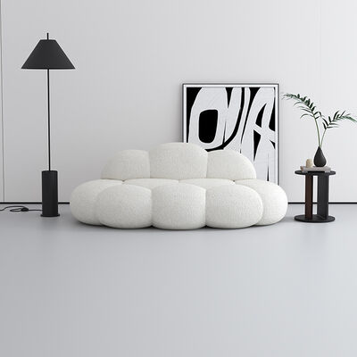 Good price Nordic Minimalism Living Room Furniture Sofa Set Vacuum Compressed Floor Lounge Couch Black Lamb Boucle Fabric Cloud Sofa online