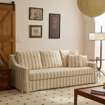 Good price Home Furniture Wabi Sabi Style 2-Seater Feather Down Sectional Sofa with Linen Fabric for Apartment Villa Use online