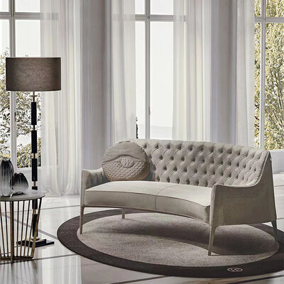 Good price European Nordic Style Semicircle Sofas Upholstery Fabric Blue Velvet Couch Living Room Canape Modern Half Round Circle Sofa online